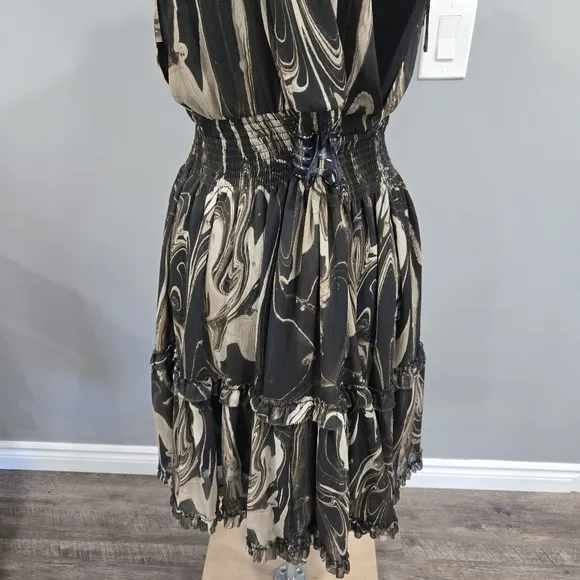 🐢 Banana Republic Halter Midi Dress Marble Smoke XL