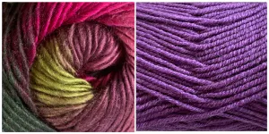 (100% Acrylic) CALLA LILY   DARK LILAC - Falling Leaves Scarf YARN KIT
