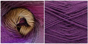 (100% Acrylic) DARK PURPLE   LUPINE - Embossed Phoenix Scarf KIT