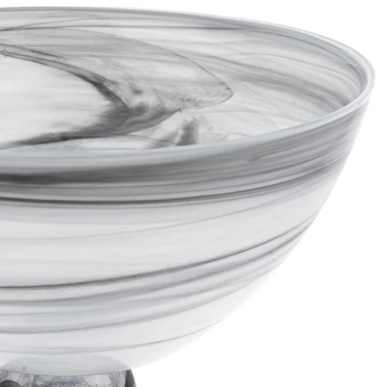 10" Mouth Blown Polish Glass Footed Centerpiece Bowl