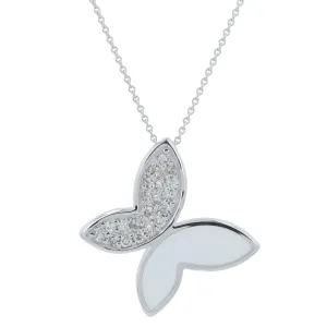 14K 0.16 CT Diamond & Enamel Butterfly Necklace<p><strong>More Colors Available</p></strong>