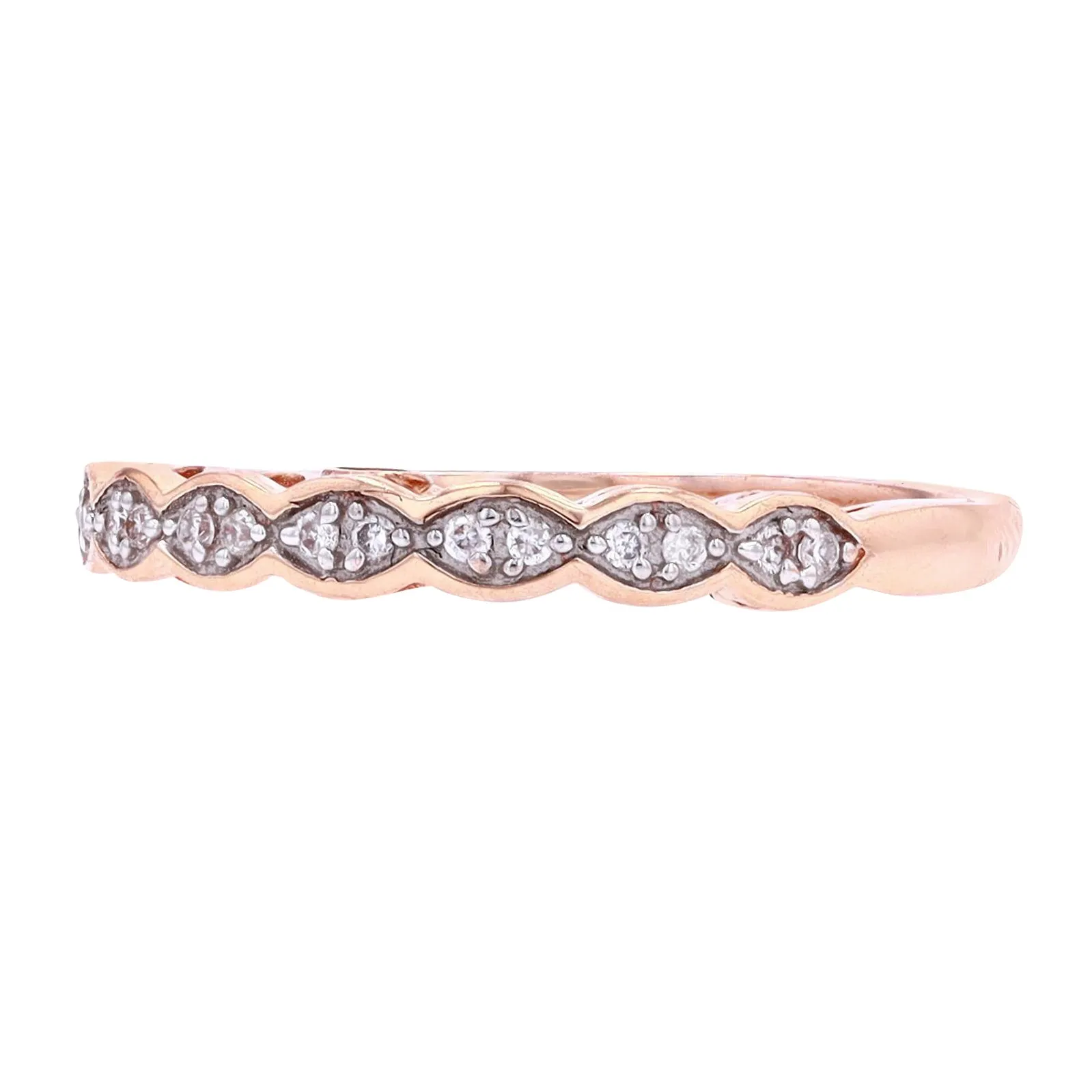 14K RG Morganite Accent Band