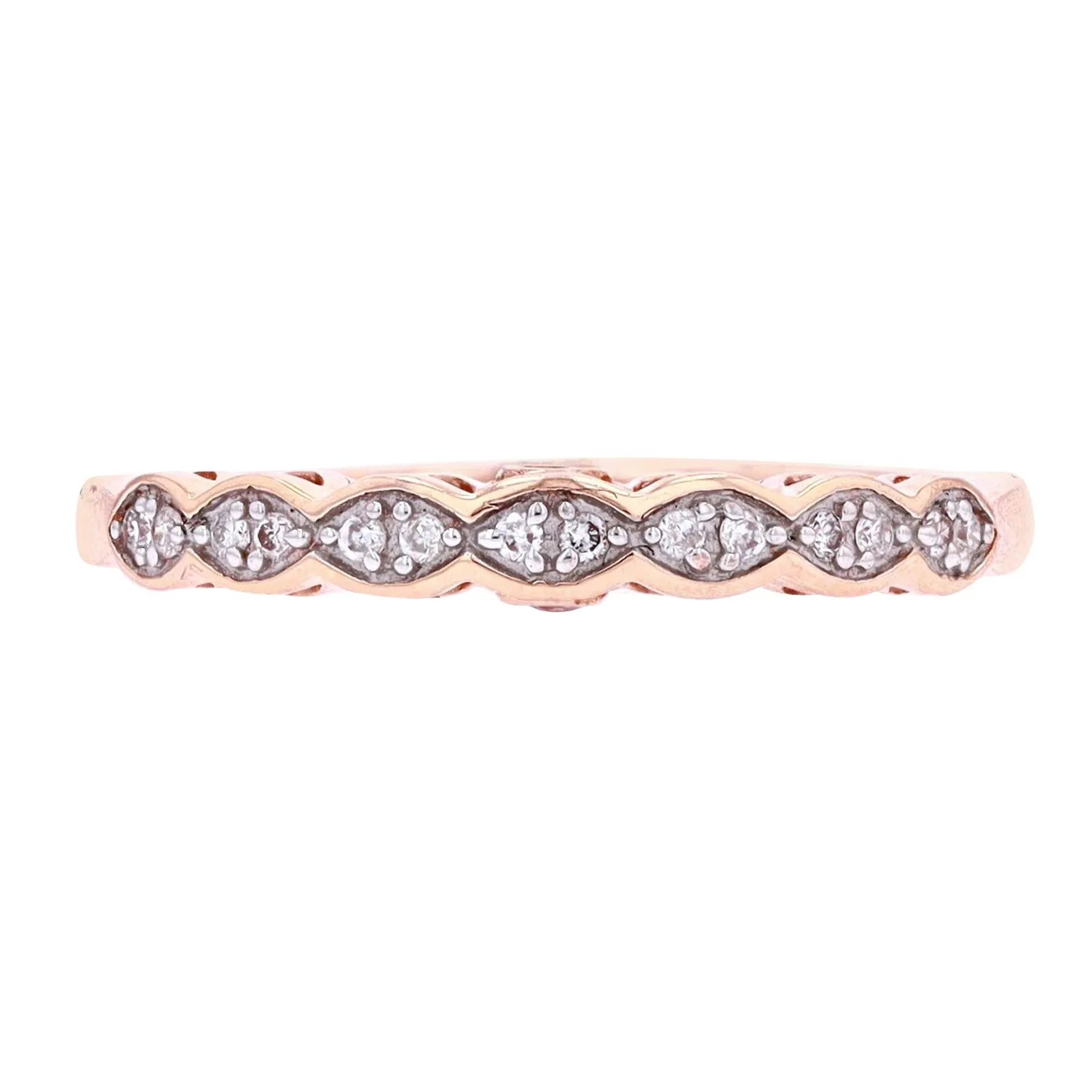 14K RG Morganite Accent Band