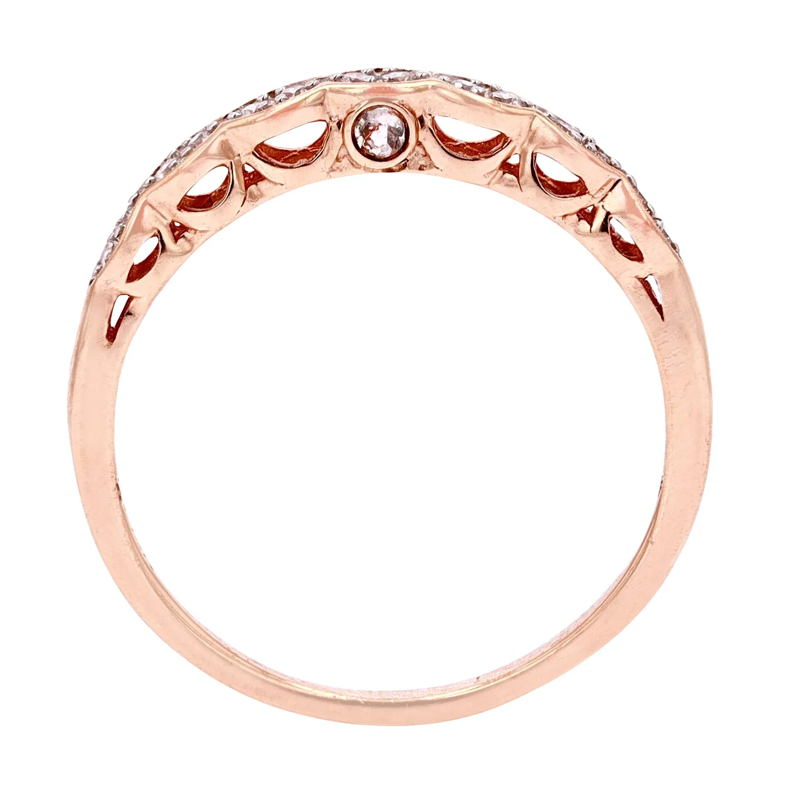 14K RG Morganite Accent Band