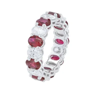14K WG Lab Grown Diamond & Lab Grown Ruby Eternity Band<p><strong>Lab Grown</p></strong>