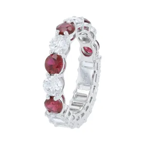 14K WG Lab Grown Diamond & Lab Grown Ruby Eternity Band<p><strong>Lab Grown</p></strong>