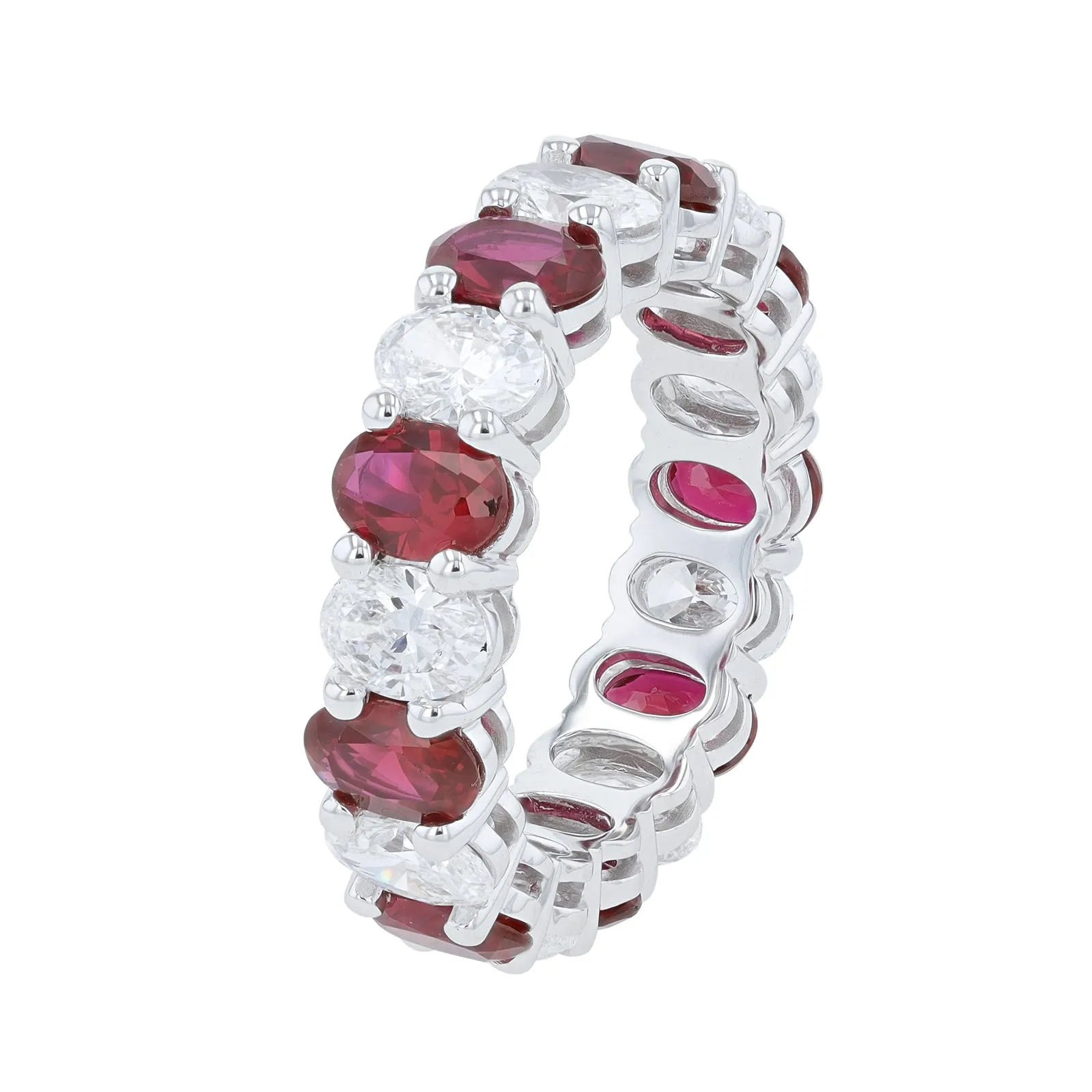 14K WG Lab Grown Diamond & Lab Grown Ruby Eternity Band<p><strong>Lab Grown</p></strong>