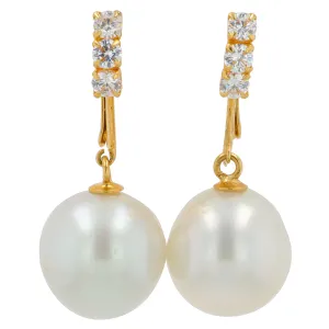 14K YG 11 MM Pearl Earrings