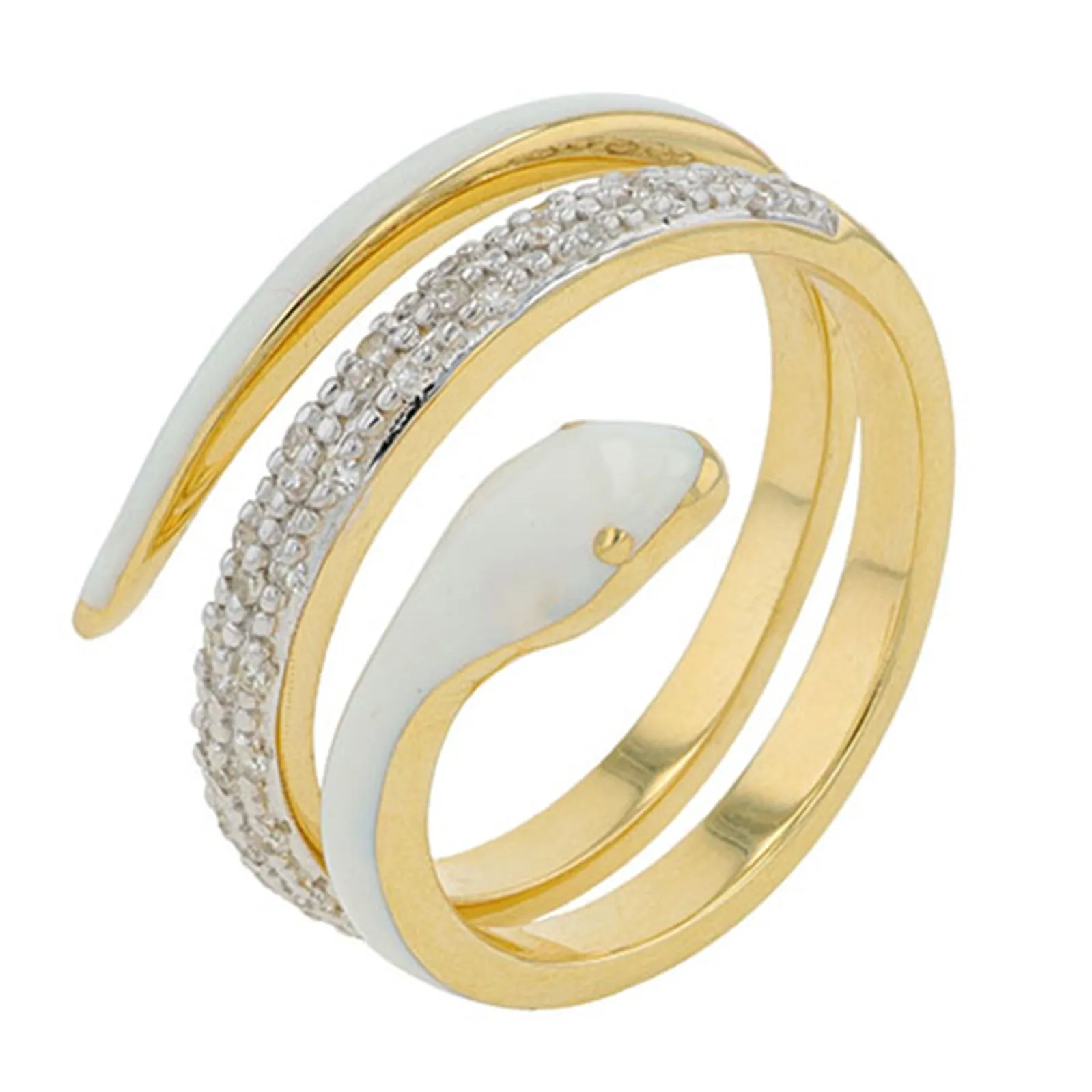 14K YG .15 CTW Diamond & Enamel Snake Bypass Ring<p><strong>More Colors Available</p></strong>