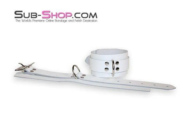 1774A      Pure Bondage White Leather Ankle Cuffs