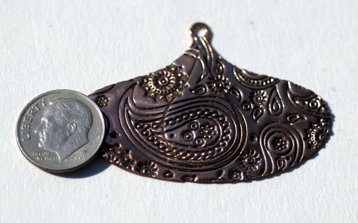 24mm x 15mm Teardrop Embossed Paisley Texture Shape Cutout Blank for Metalwork Enameling Stamping Texturing Blanks Variety of Metals
