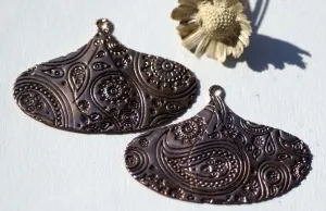 24mm x 15mm Teardrop Embossed Paisley Texture Shape Cutout Blank for Metalwork Enameling Stamping Texturing Blanks Variety of Metals