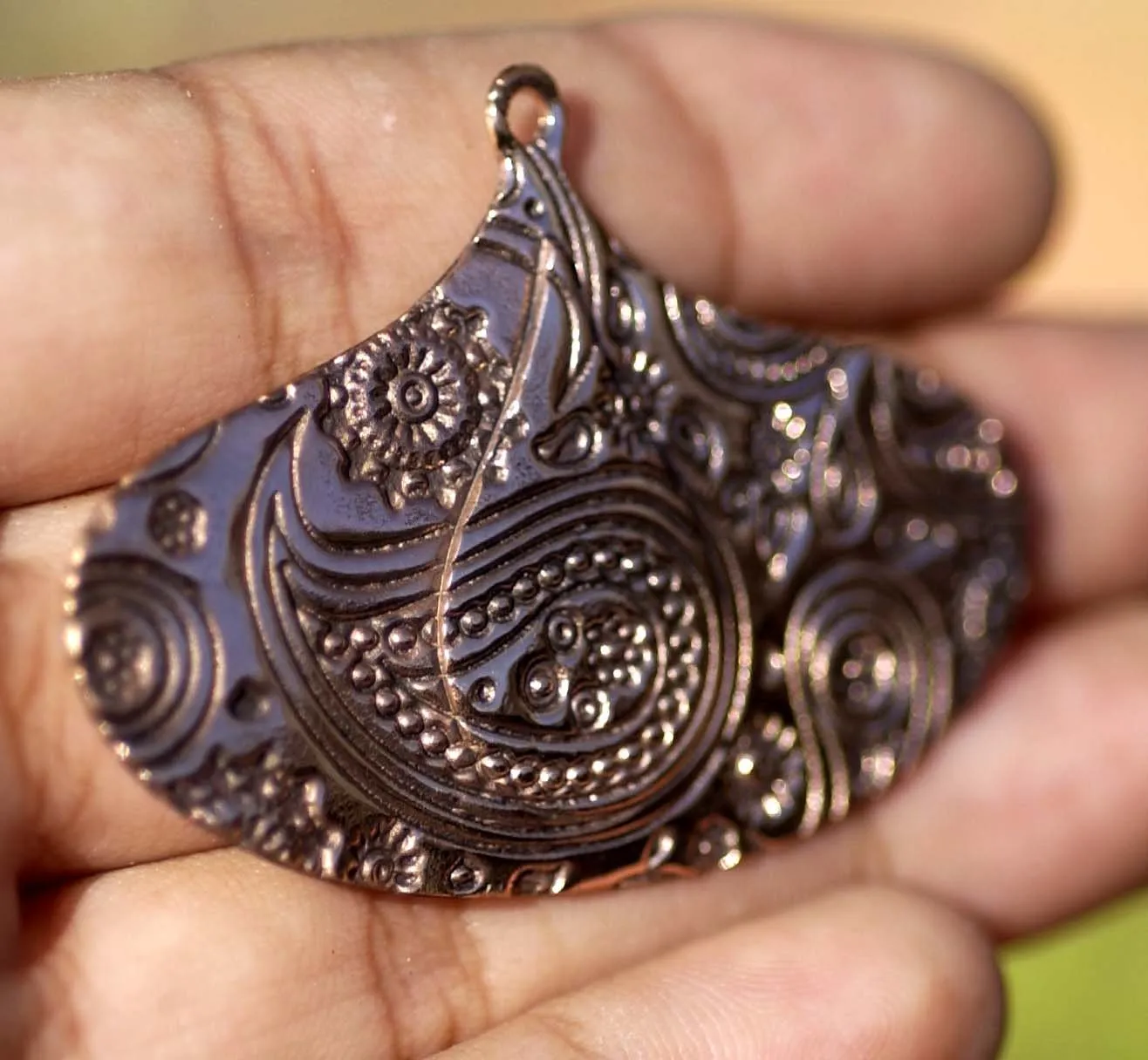 24mm x 15mm Teardrop Embossed Paisley Texture Shape Cutout Blank for Metalwork Enameling Stamping Texturing Blanks Variety of Metals