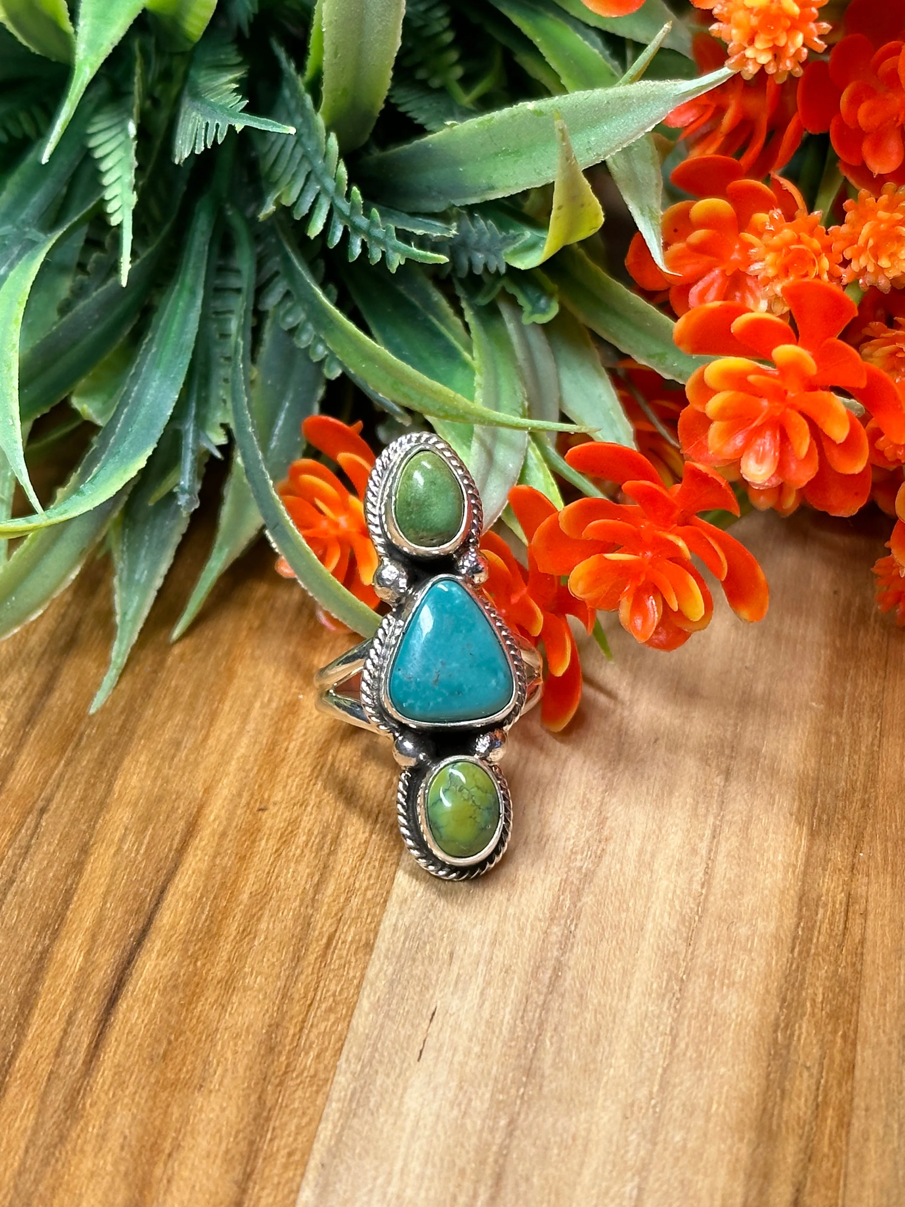 3 Stone Multi-Color Kingman Ring
