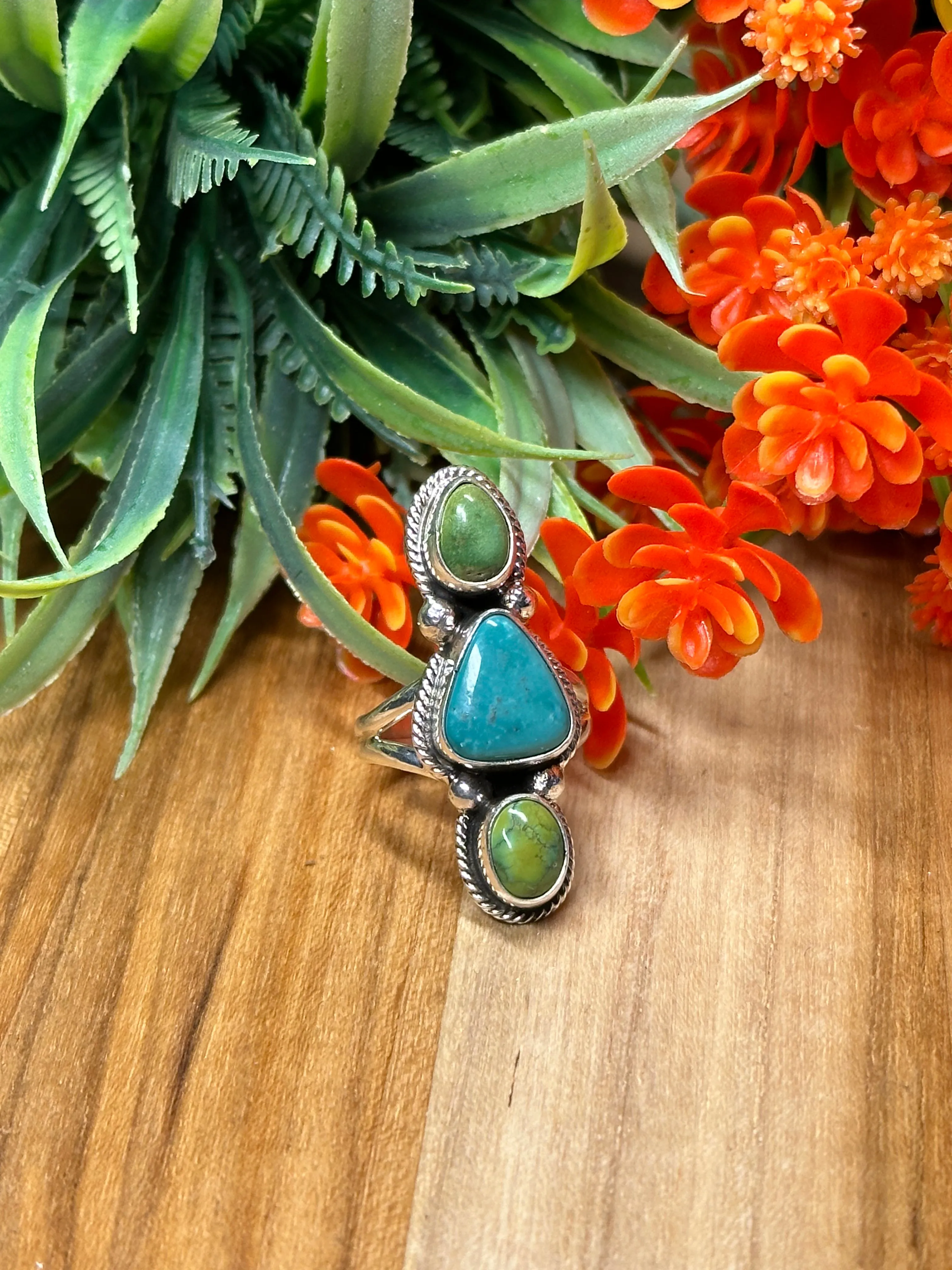 3 Stone Multi-Color Kingman Ring