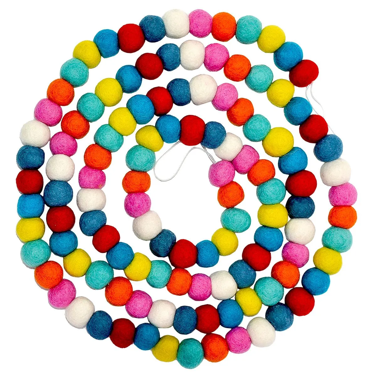 8 Feet Long Bright Multi Color Ball Garland- Bright Color