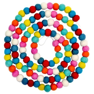8 Feet Long Bright Multi Color Ball Garland- Bright Color