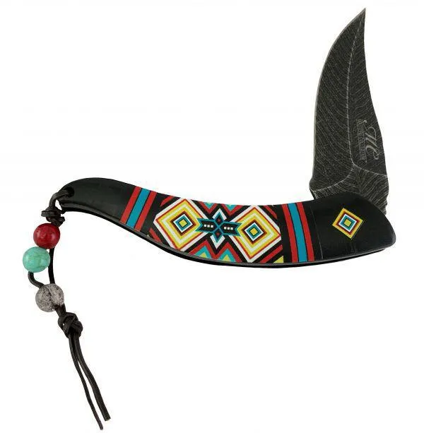 8.5" Knife with Aztec pattern handle