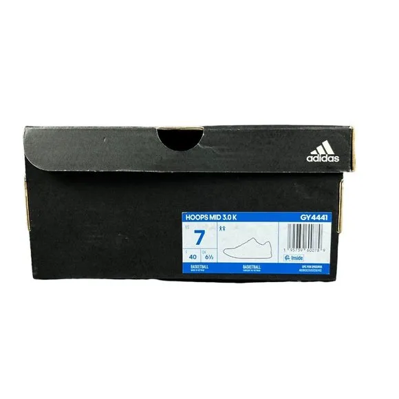 Adidas Youth Hoops Mid 3.0 K White Green Camo Shoes GY4441 Size 7 (GS)