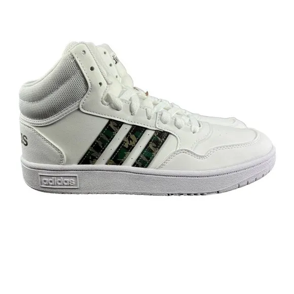 Adidas Youth Hoops Mid 3.0 K White Green Camo Shoes GY4441 Size 7 (GS)