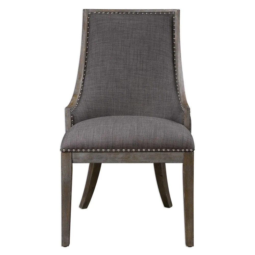 AIDRIAN ACCENT CHAIR, CHARCOAL GRAY LINEN