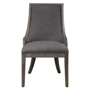 AIDRIAN ACCENT CHAIR, CHARCOAL GRAY LINEN