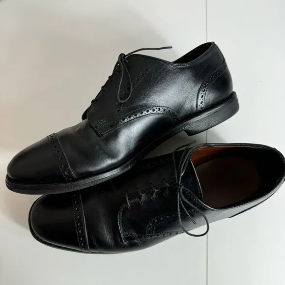 Allen Edmonds Alden cap top Black calfskin leather Derby size 11 D Dress Shoes