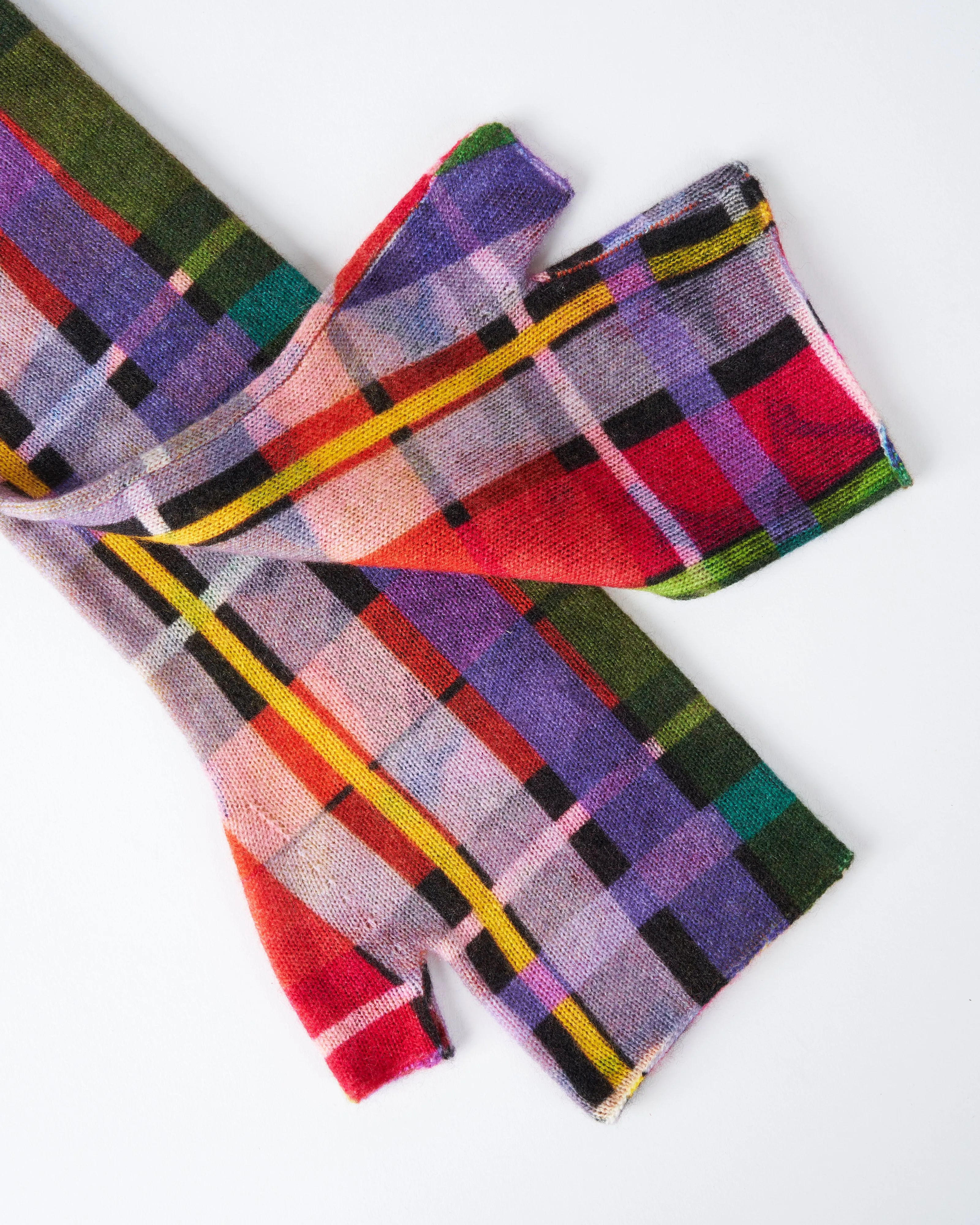 arm warmers - multi color plaid