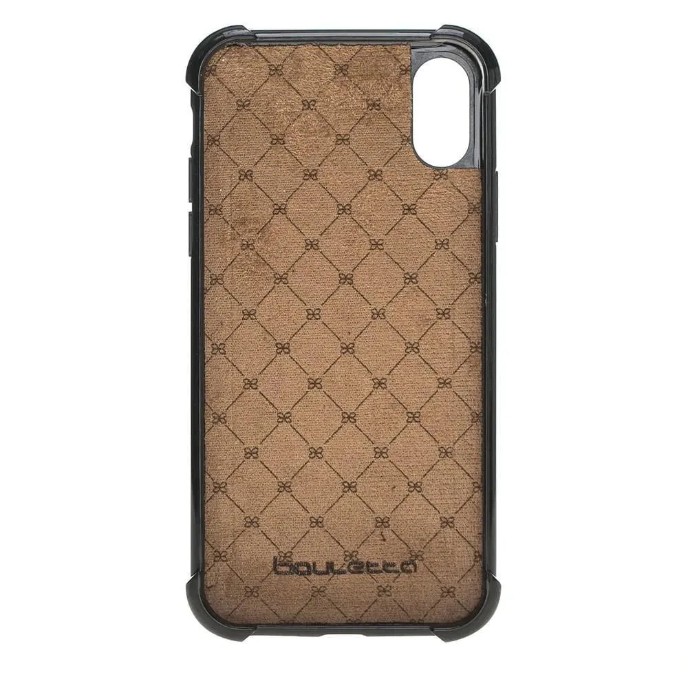 Back Cover Leather Case with Extra Edge Protected for Apple iPhone X Series