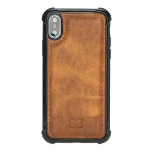 Back Cover Leather Case with Extra Edge Protected for Apple iPhone X Series