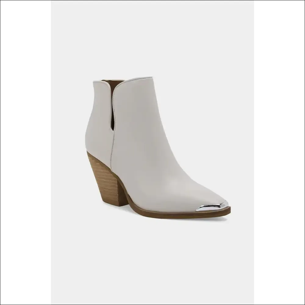 Beast Fashion Pointed Metal-Tip Toe Block Heel Ankle Boots