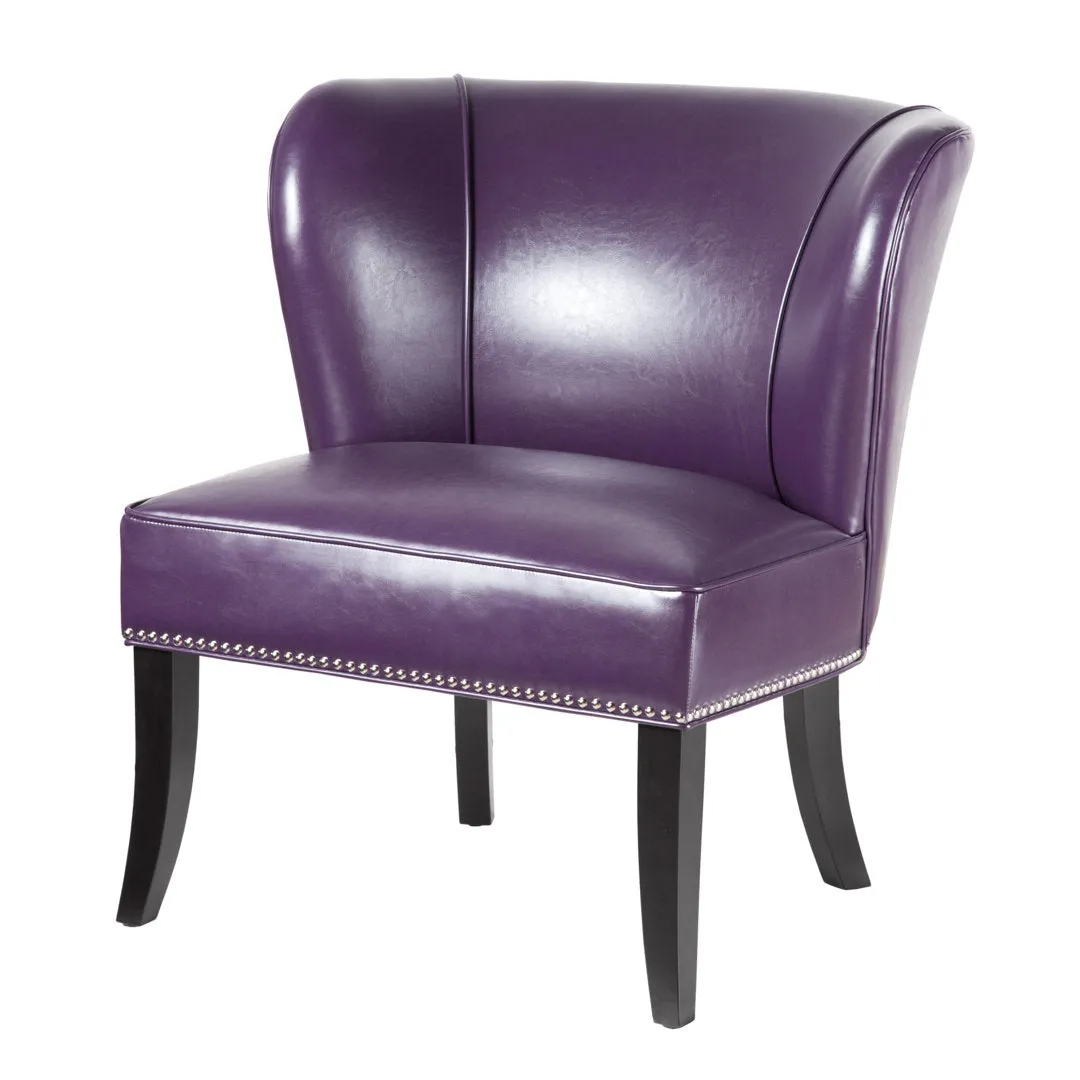 Beesley Faux Leather Armless Accent Chair Andover Mills™ Leather Type: Purple Faux Leather