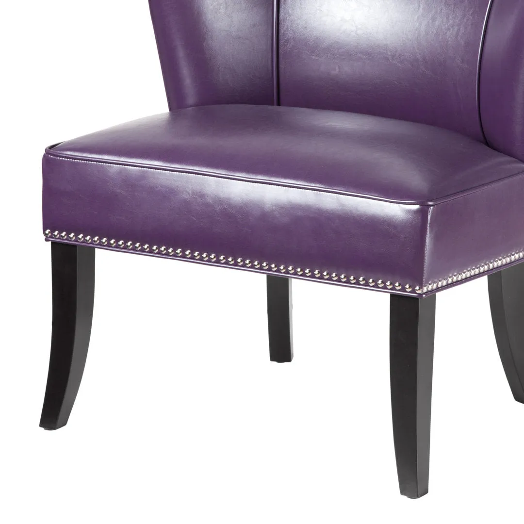 Beesley Faux Leather Armless Accent Chair Andover Mills™ Leather Type: Purple Faux Leather
