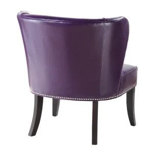 Beesley Faux Leather Armless Accent Chair Andover Mills™ Leather Type: Purple Faux Leather