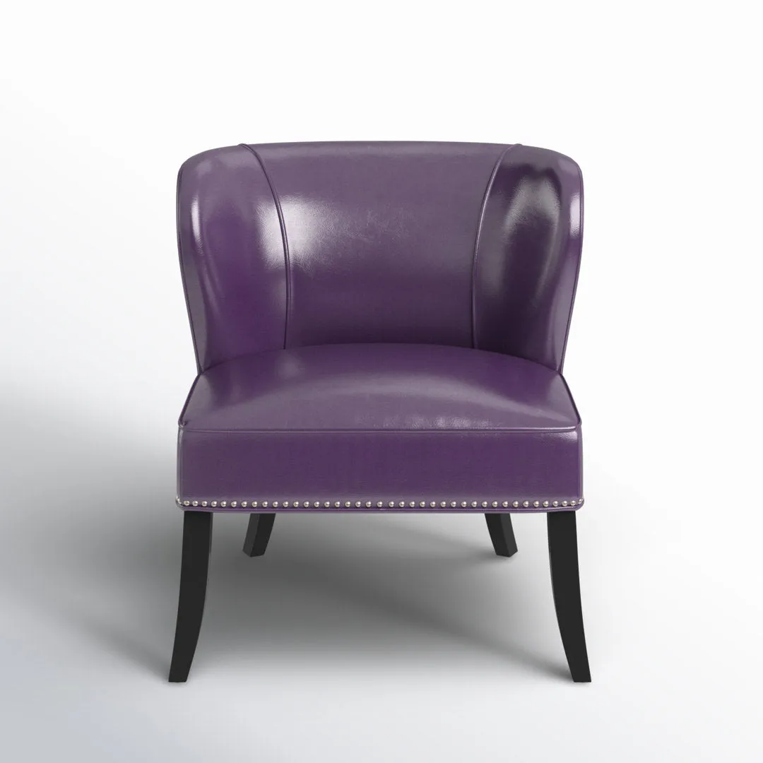 Beesley Faux Leather Armless Accent Chair Andover Mills™ Leather Type: Purple Faux Leather