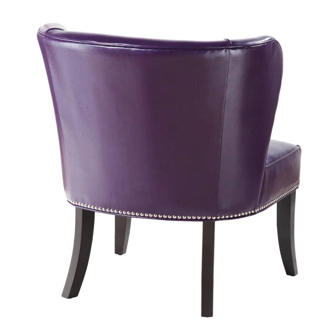 Beesley Faux Leather Armless Accent Chair Andover Mills™ Leather Type: Purple Faux Leather