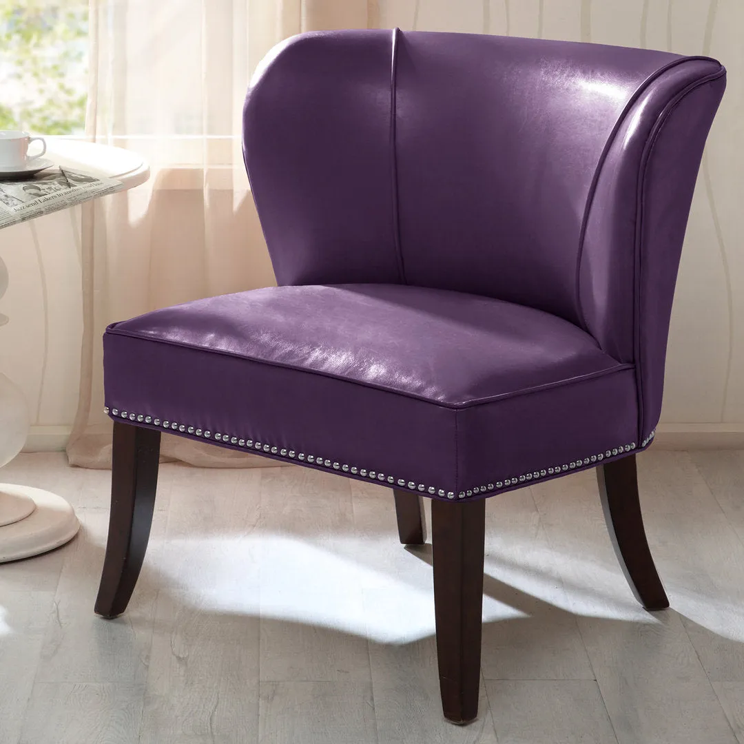 Beesley Faux Leather Armless Accent Chair Andover Mills™ Leather Type: Purple Faux Leather