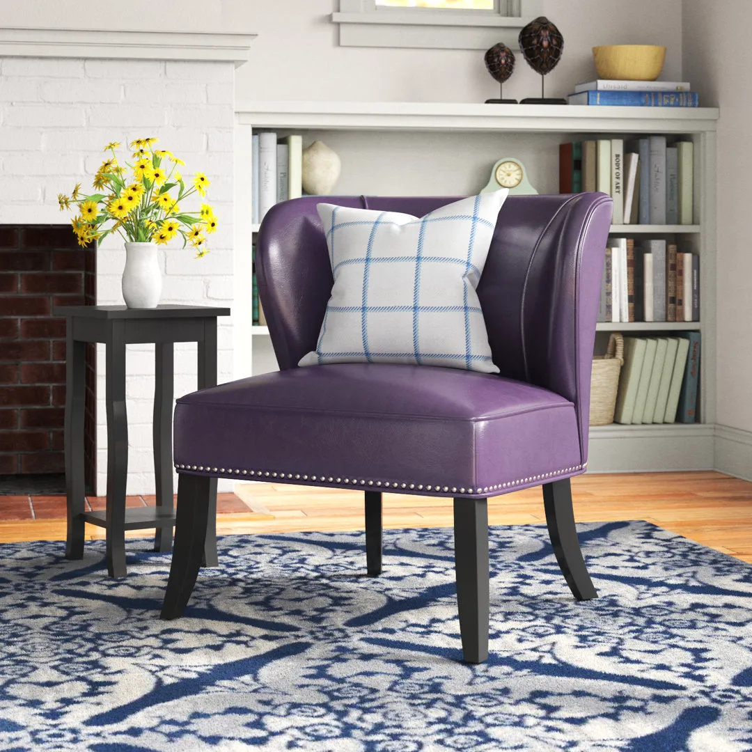 Beesley Faux Leather Armless Accent Chair Andover Mills™ Leather Type: Purple Faux Leather