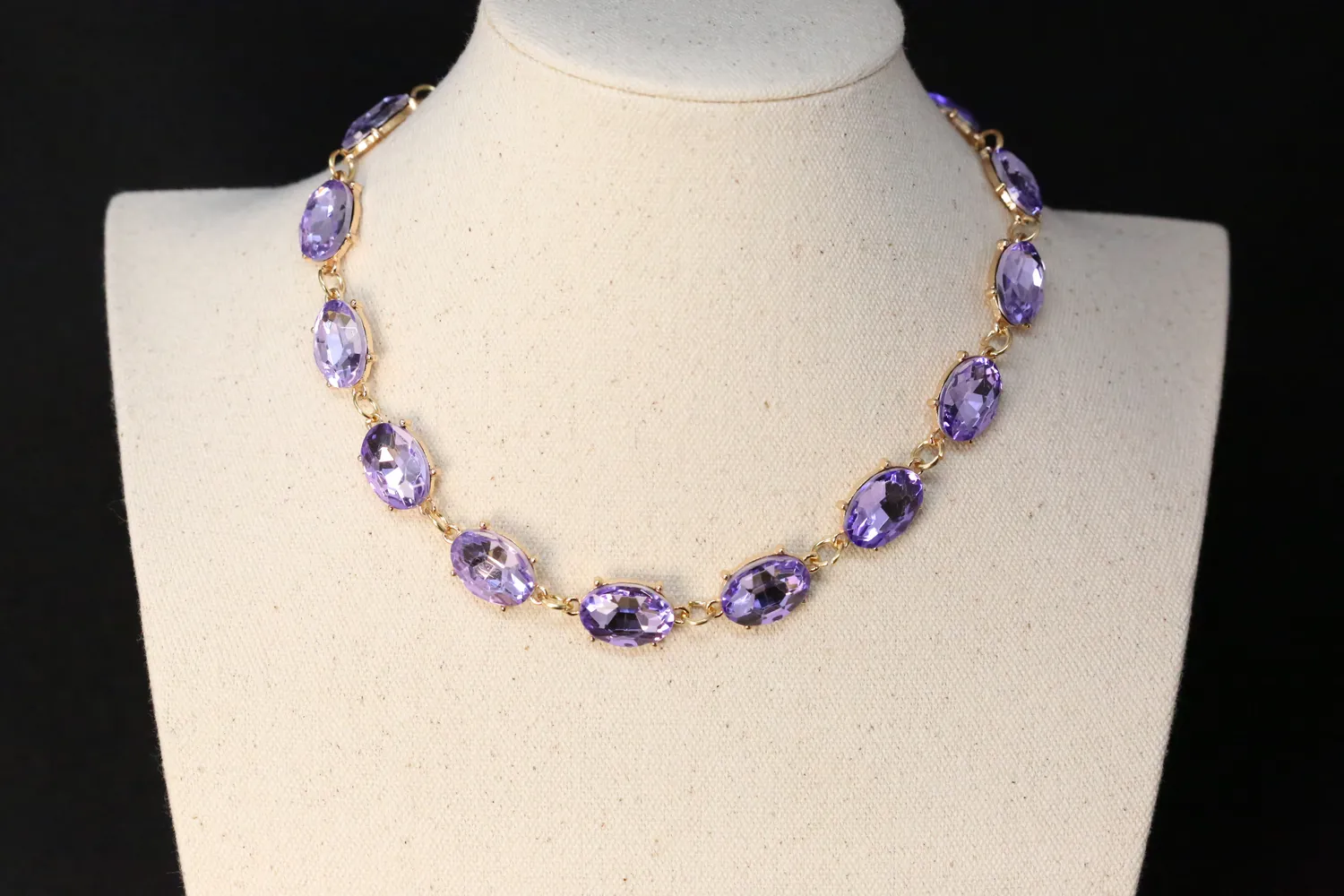 Belinda Amethyst/Aquamarine/Citrine Crystal Statement Necklace
