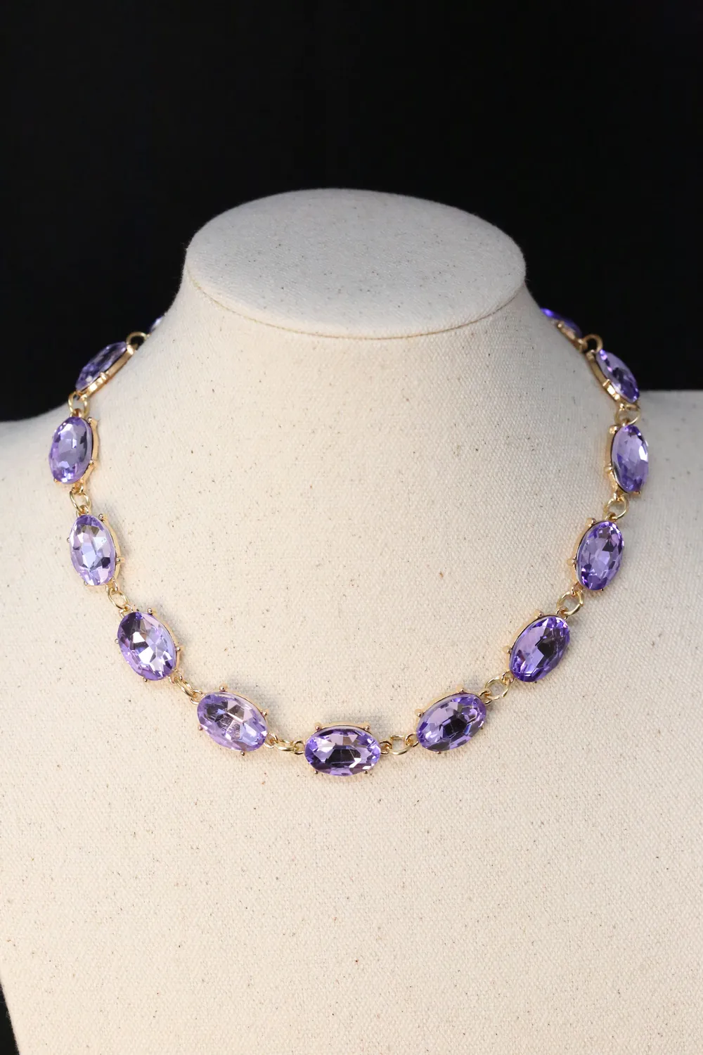 Belinda Amethyst/Aquamarine/Citrine Crystal Statement Necklace