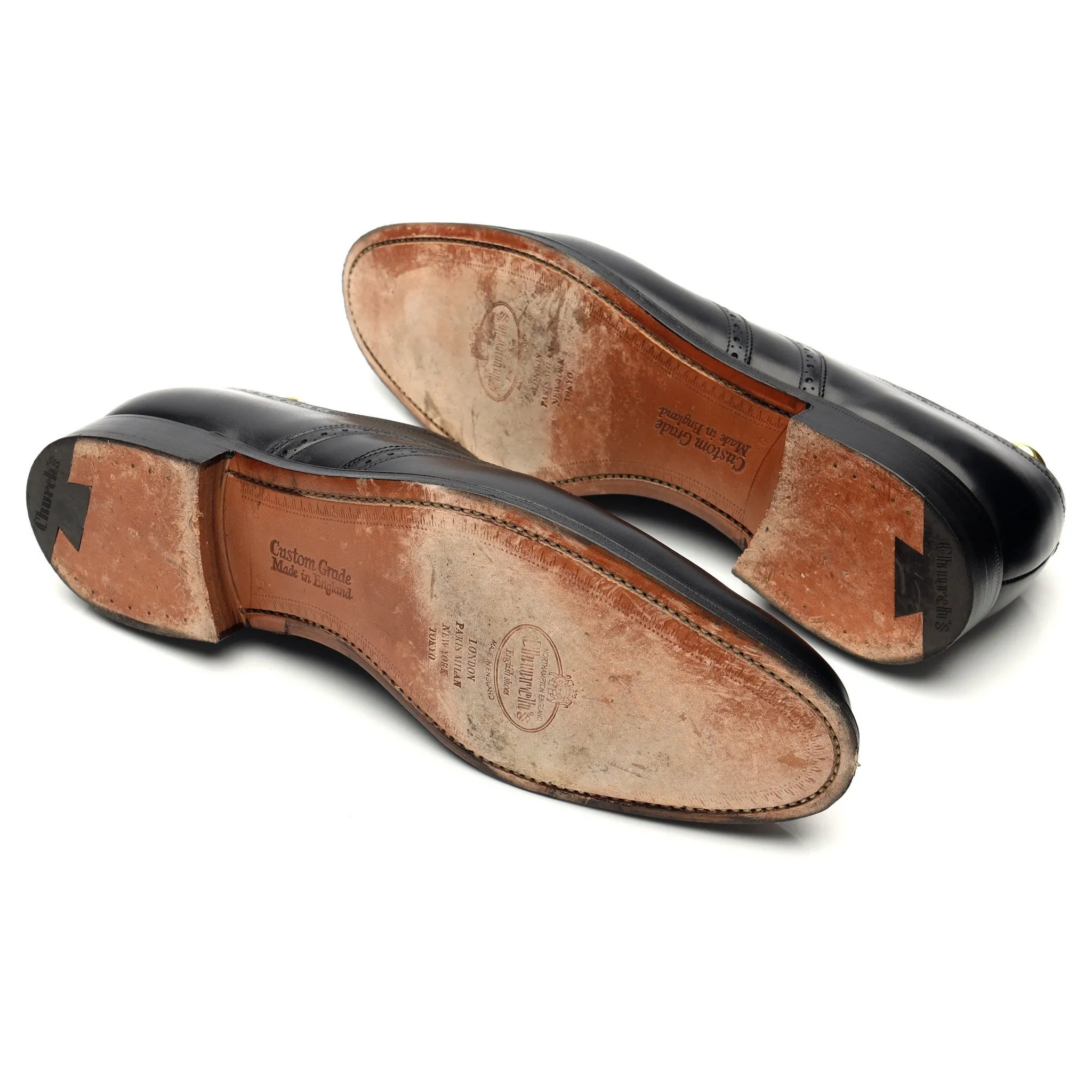 'Berlin' Black Leather Oxford Brogues UK 8 G
