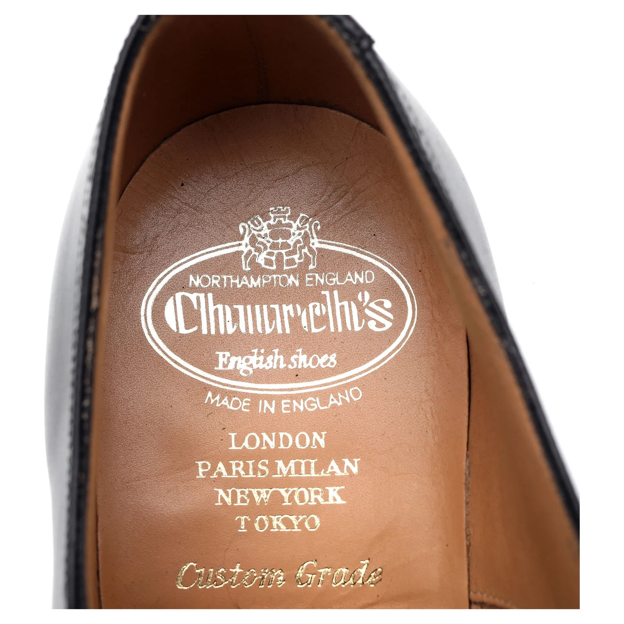 'Berlin' Black Leather Oxford Brogues UK 8 G