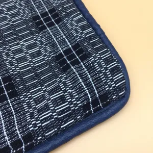 Binacol accent pillow with leather piping