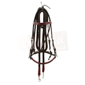 Black and Purple bridle set with Black trim, 5/8" nylon reins