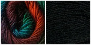 BLACK   BIRD OF PARADISE - Embossed Phoenix Vortex Shawl KIT