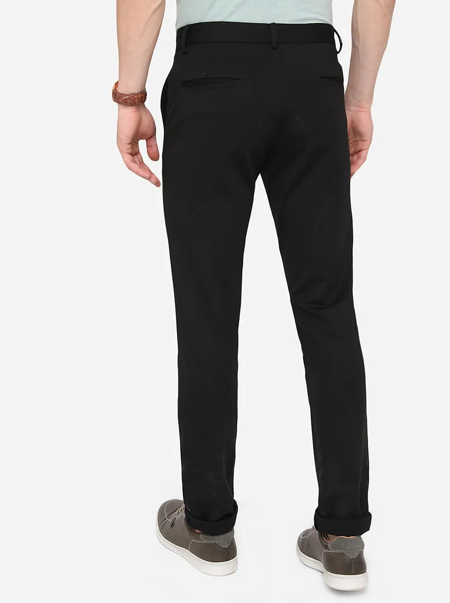 Black Solid Slim Fit Formal Trouser | JB Studio