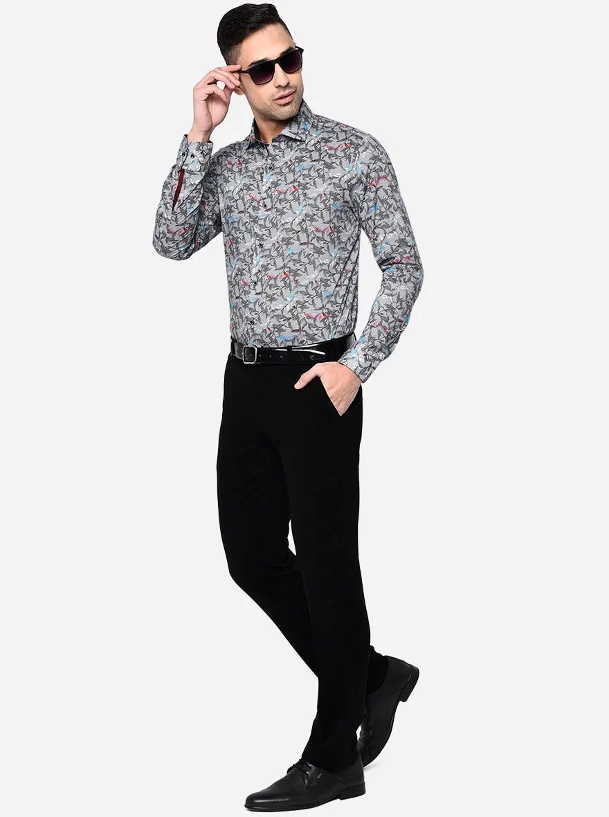 Black Solid Slim Fit Formal Trouser | JB Studio