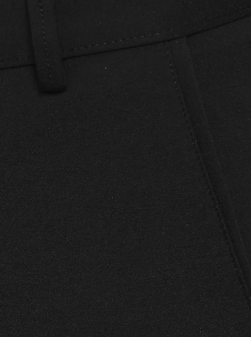 Black Solid Slim Fit Formal Trouser | JB Studio