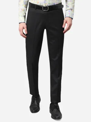 Black Solid Super Slim Fit Formal Trouser | Greenfibre