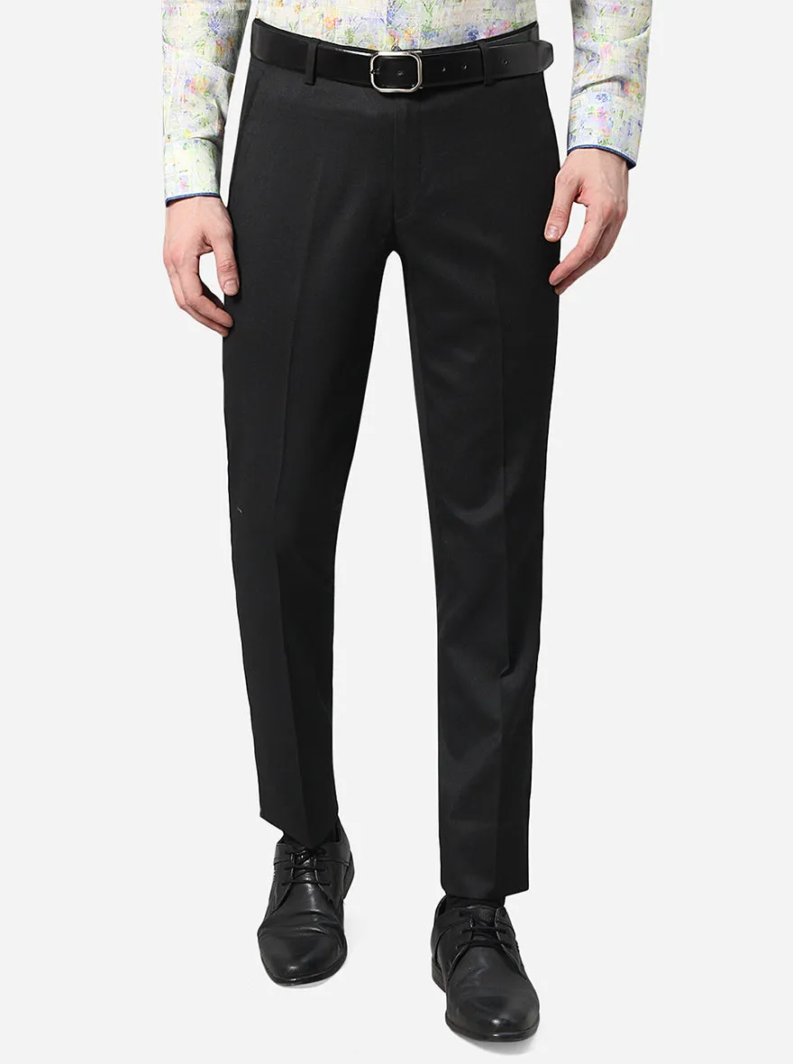Black Solid Super Slim Fit Formal Trouser | Greenfibre